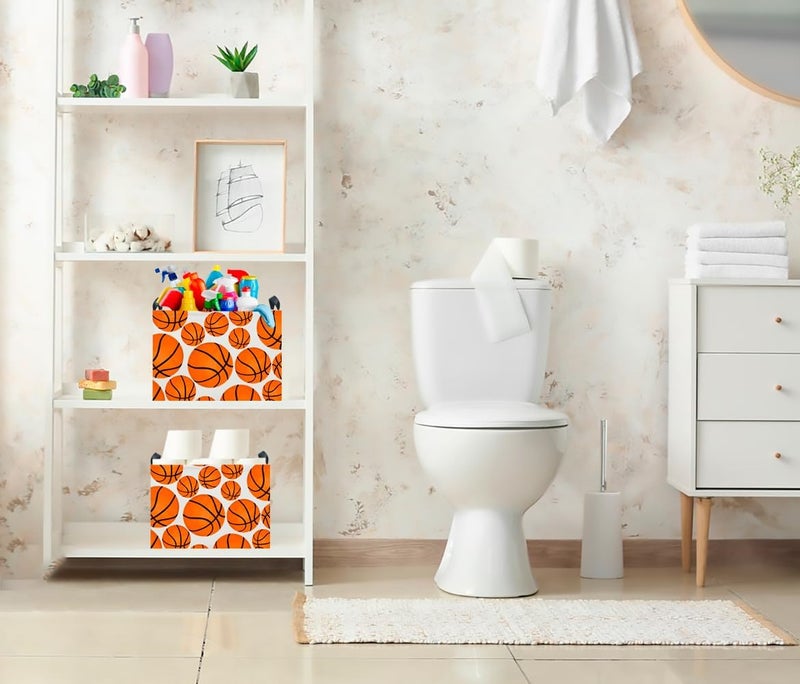 CLOCOR Rectangular Basketball Print Storage Basket Empty,Gift Basket,Books Box,Room Decor(Basketball) - Image 5